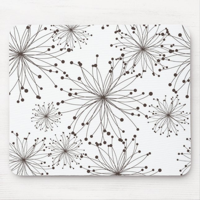 Retro floral background mouse pad (Front)