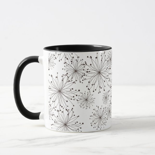 Retro floral background mug (Left)