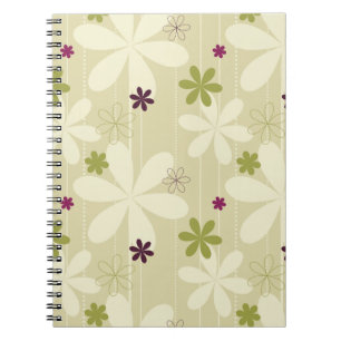 Retro Floral Background Notebook
