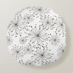 Retro floral background round pillow