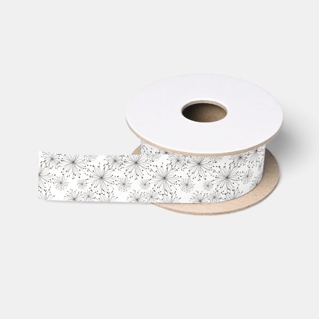 Retro floral background satin ribbon (Spool)