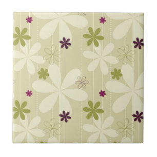 Retro Floral Background Tile