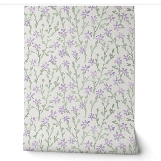 Retro floral boho pattern. Japanese sakura. Wallpaper