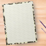 Retro Floral Border on Vintage Light Yellow Lined Notepad<br><div class="desc">This design features a retro floral border on a vintage light yellow background.</div>