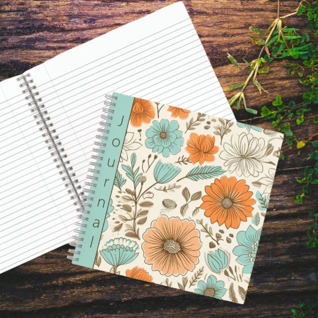 Retro Floral Botanical Journal Spiral Notebook (Creator Uploaded)