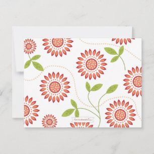 Retro Floral Bridal Shower Advice for Bride to Be Card