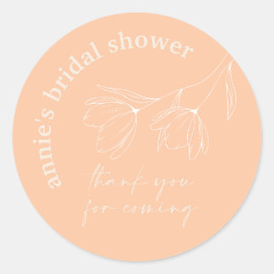Retro Floral Bridal Shower Favour Seal Sticker A11