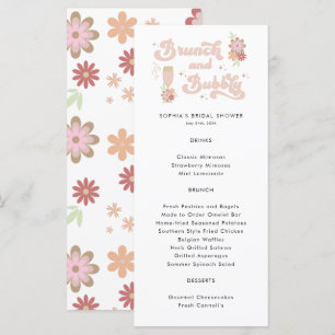 Retro Floral Brunch and Bubbly Bridal Shower  Menu