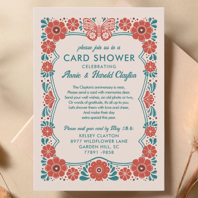 Retro Floral Card Shower by Mail Anniversary (Creator Uploaded)