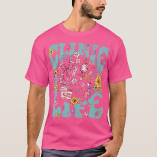 Retro Floral Clinic Life Nursing Doctor Healthcare T-Shirt
