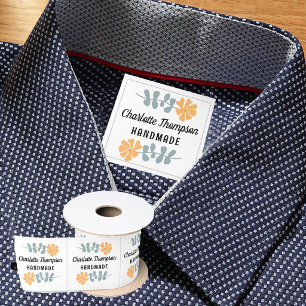 Retro Floral Clothing Labels Sew On Sewing Tag Satin Ribbon