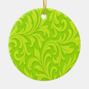 retro floral design ceramic ornament