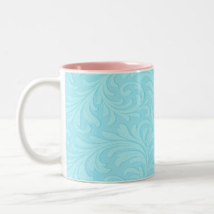 retro floral design Two-Tone coffee mug