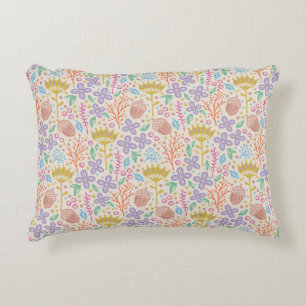 Retro floral design with flowers and fruits. accent pillow