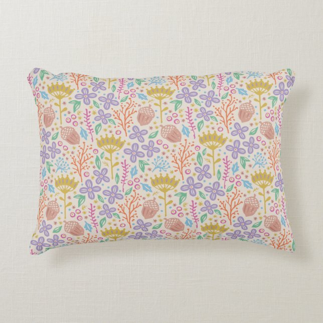 Retro floral design with flowers and fruits. accent pillow (Front)