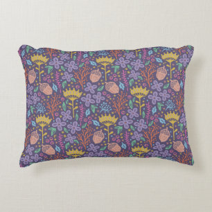 Retro floral design with flowers and fruits. accent pillow