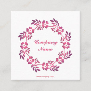 Retro floral element square business card