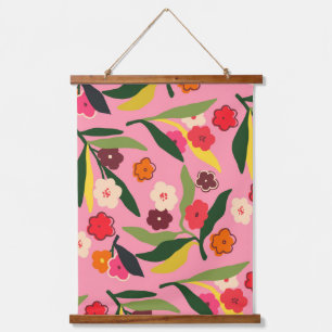 Retro Floral Fields Hanging Tapestry