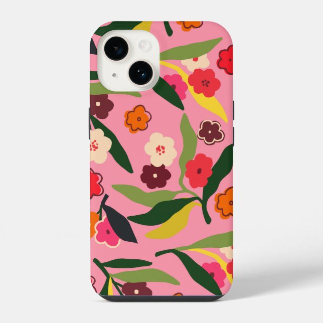 Retro Floral Fields iPhone Case (Back)