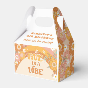 Retro floral five is a vibe birthday Favour Box