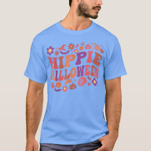 Retro Floral Ghost Groovy Hippie Halloween 60s 70s T-Shirt