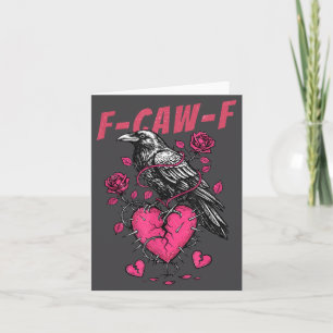Retro Floral Heart Raven F-caw-f Anti Valentin's D Card