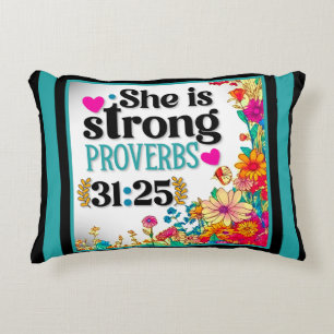 Retro Floral Inspirational Accent Pillow