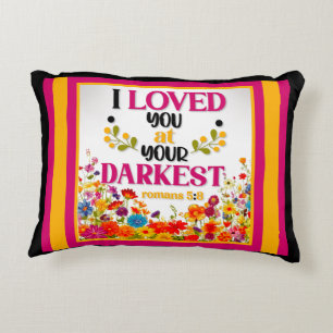 Retro Floral Inspirational Accent Pillow