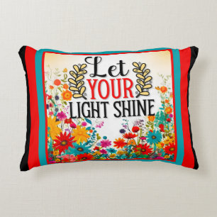 Retro Floral Inspirational Accent Pillow