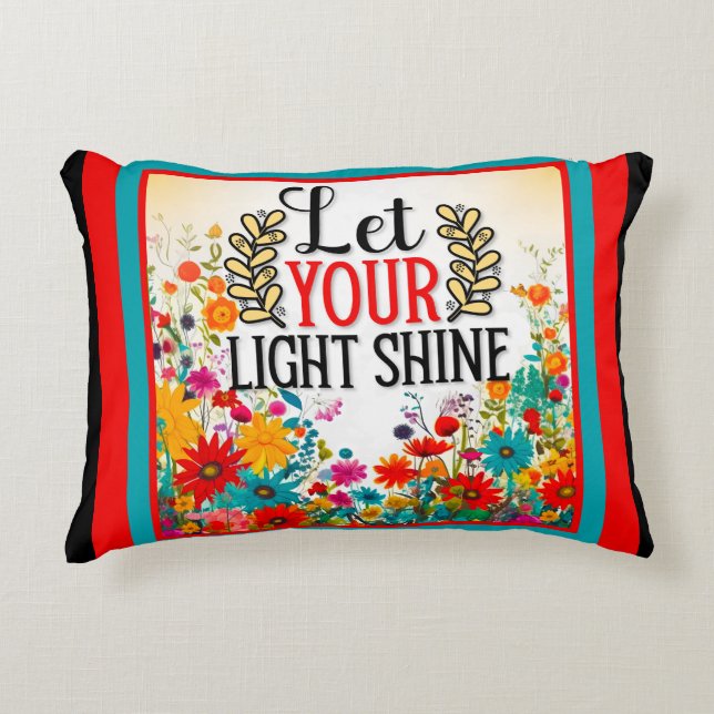 Retro Floral Inspirational Accent Pillow (Front)