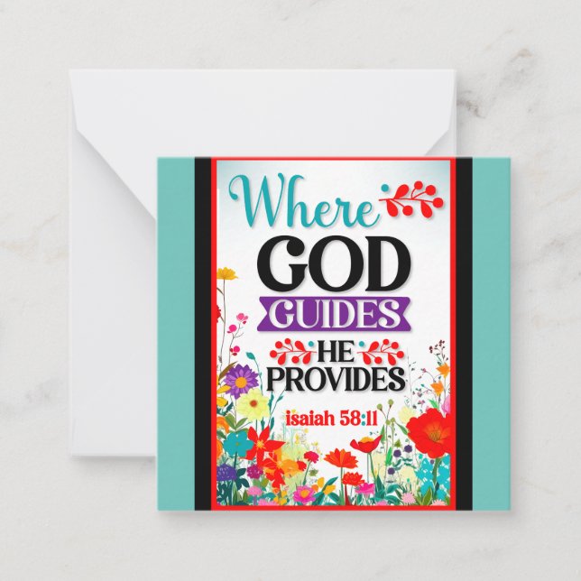 Retro Floral Inspirational   Card (Front)
