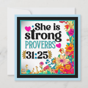 Retro Floral Inspirational Holiday Card