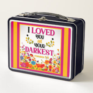 Retro Floral Inspirational Metal Lunch Box