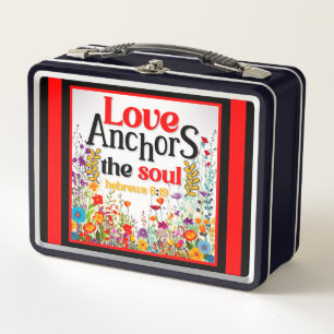 Retro Floral Inspirational Metal Lunch Box