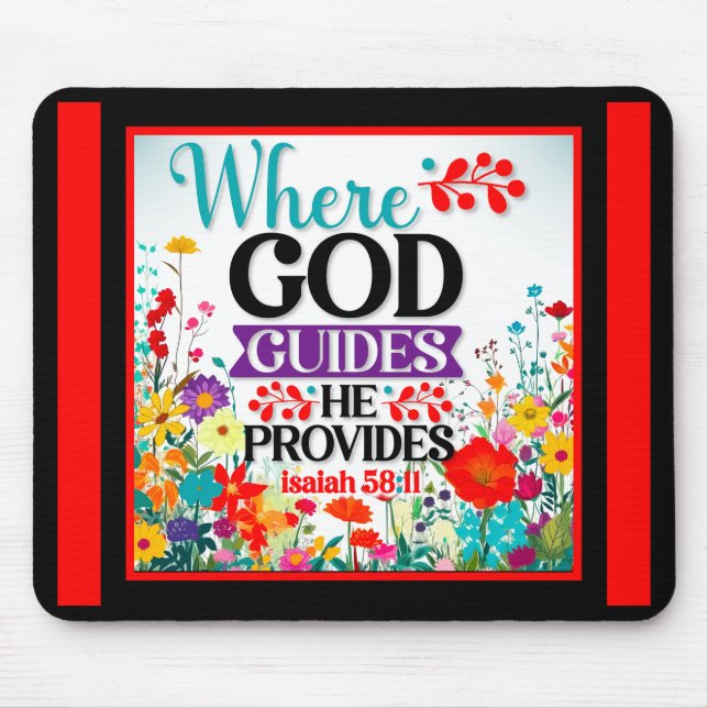 Retro  Floral Inspirational Mousepad (Front)