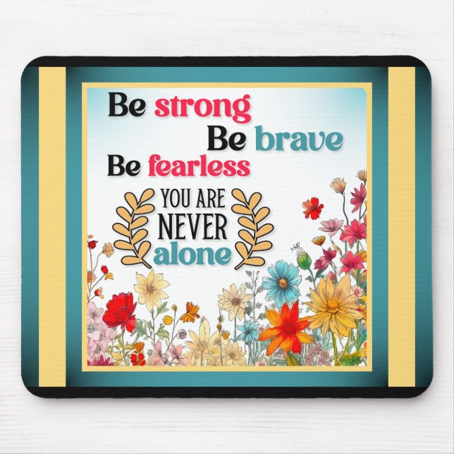 Retro  Floral Inspirational Mousepad (Front)