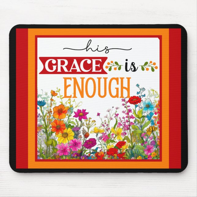 Retro  Floral Inspirational Mousepad (Front)