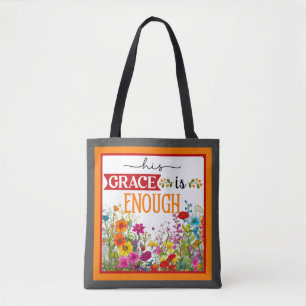 Retro Floral Inspirational   Tote Bag