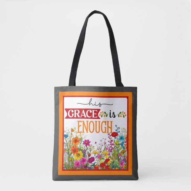 Retro Floral Inspirational   Tote Bag (Front)