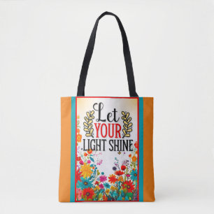 Retro Floral Inspirational   Tote Bag