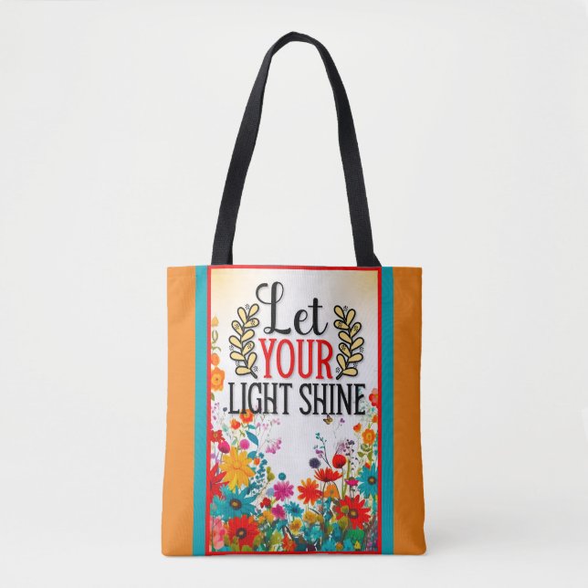 Retro Floral Inspirational   Tote Bag (Front)