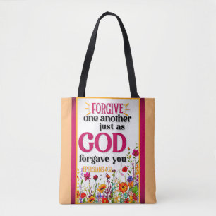 Retro Floral Inspirational Tote Bag