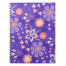 Retro Floral Journal | Dreamy Purple Pink Notebook