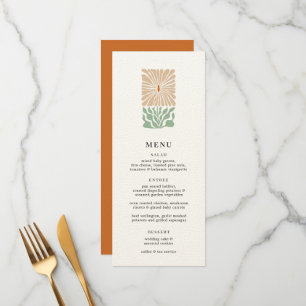 Retro Floral Logo - Menu Mariage