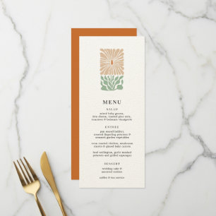Retro Floral Logo Wedding Menu