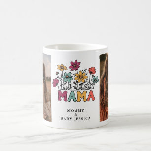 Retro Floral "Mama" Photo Mug