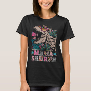 Retro Floral Mamasaurus Duniosaur Mom Mother s Day T-Shirt