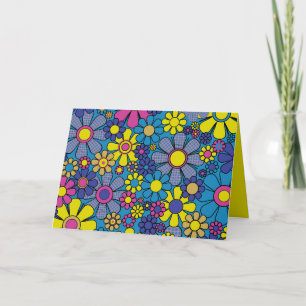 Retro Floral Maximalist 60s 70s Blank Interior Card