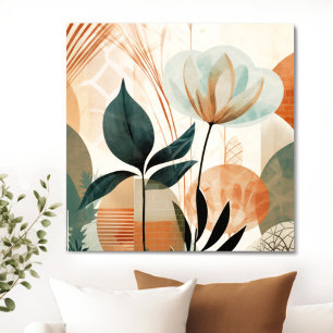 Retro Floral Mid Century Modern Canvas Print