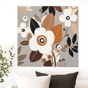 Retro Floral Mid Century Modern Canvas Print